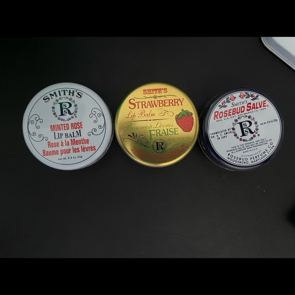 NIB Rosebud Perfume Co Lip Balm set